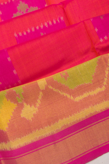 Rajkot Patola Silk Ikat Pink Saree
