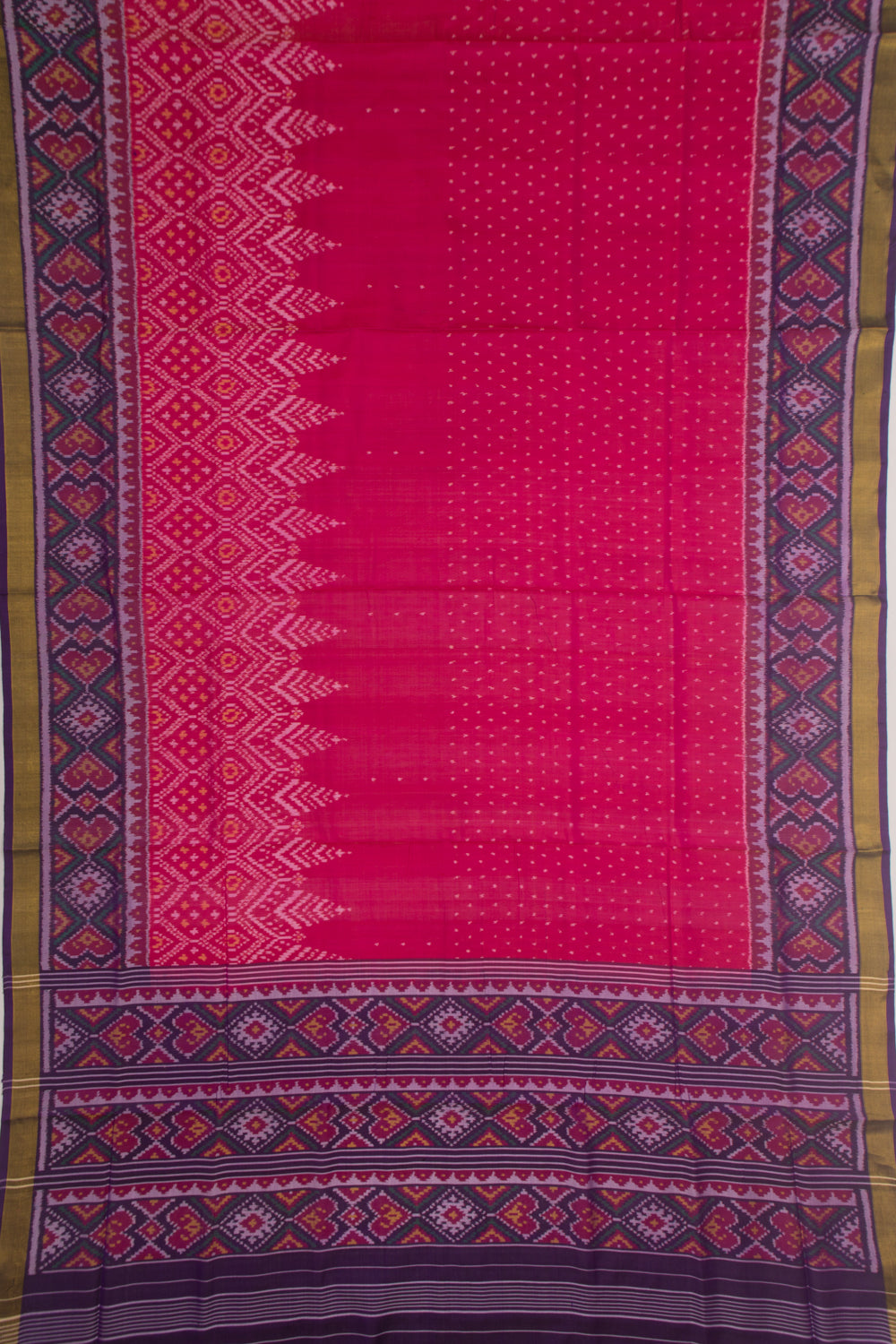 Rajkot Patola Silk Ikat Pink Saree