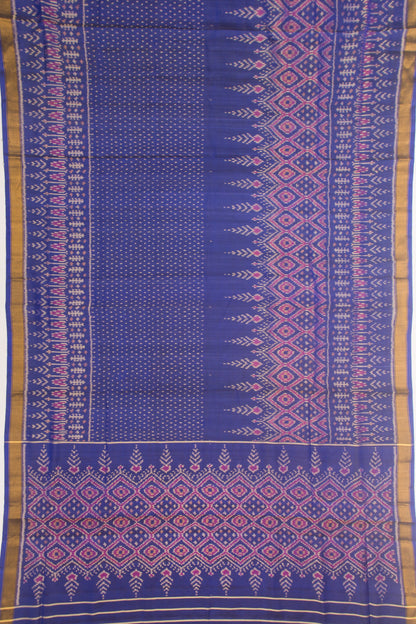 Rajkot Patola Silk Ikat Blue Saree