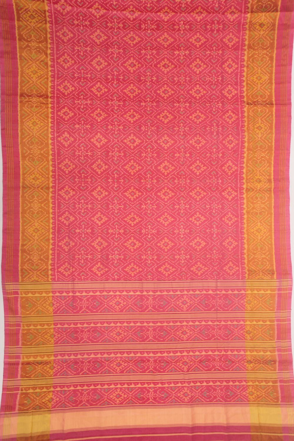 Rajkot Patola Silk Ikat Pink Saree