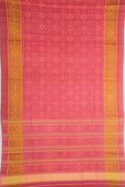 Rajkot Patola Silk Ikat Pink Saree