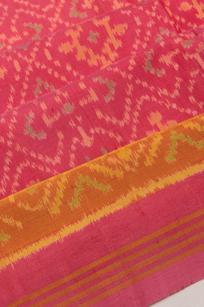 Rajkot Patola Silk Ikat Pink Saree