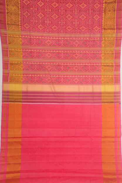 Rajkot Patola Silk Ikat Pink Saree