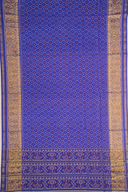 Rajkot Patola Silk Ikat Blue Saree