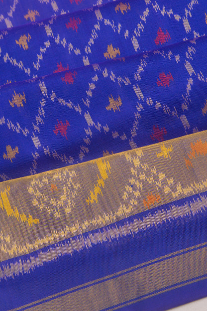 Rajkot Patola Silk Ikat Blue Saree
