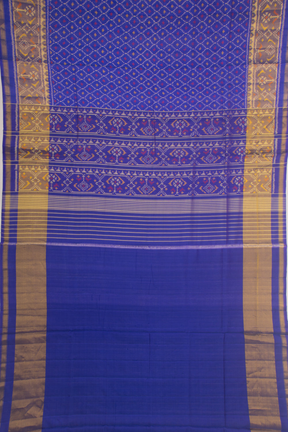 Rajkot Patola Silk Ikat Blue Saree