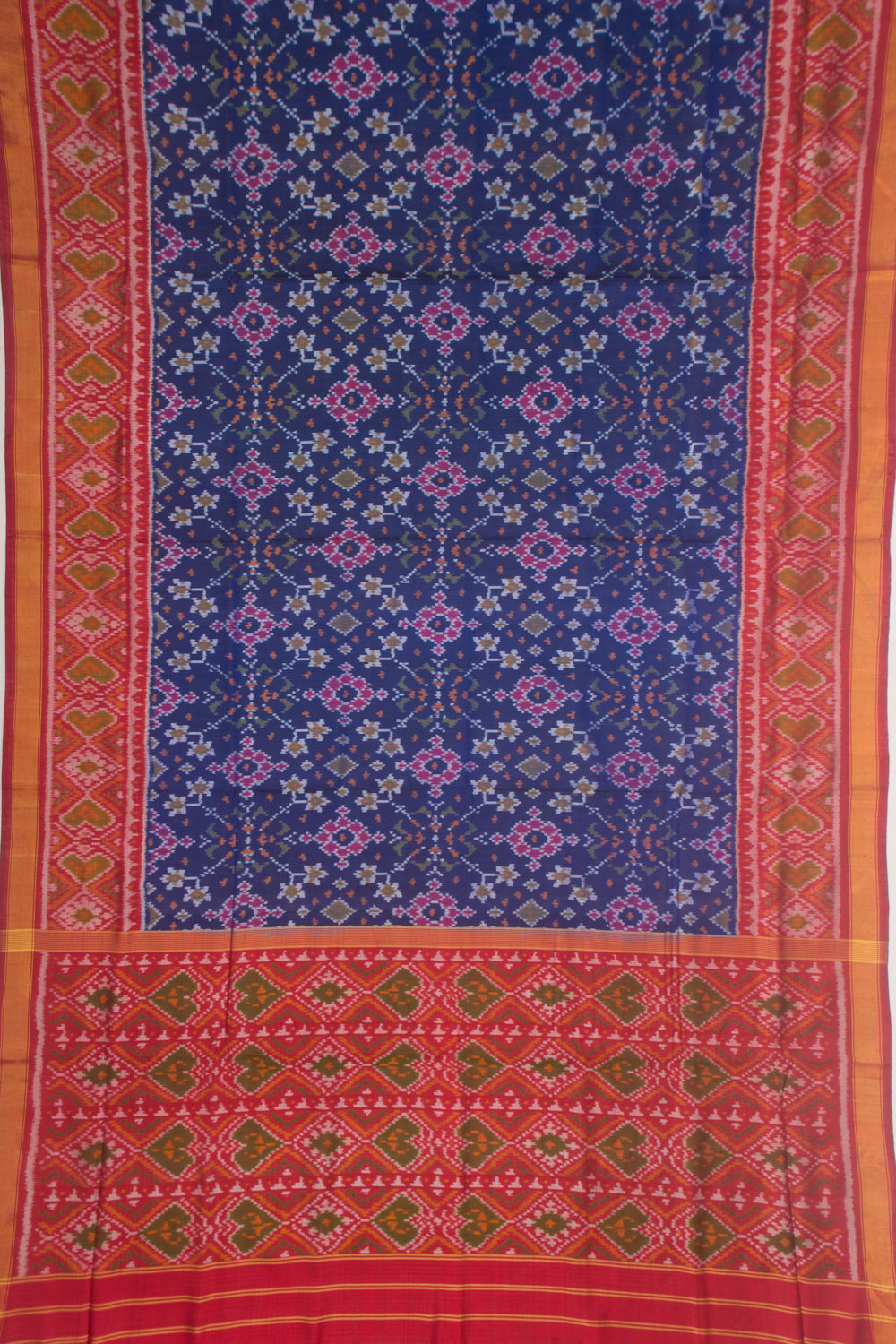 Rajkot Patola Silk Ikat Blue Saree