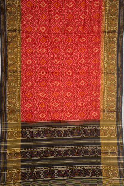 Rajkot Patola Silk Ikat Red Saree
