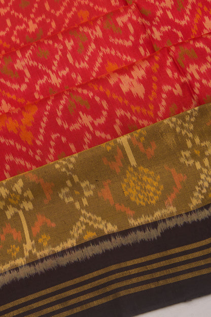 Rajkot Patola Silk Ikat Red Saree