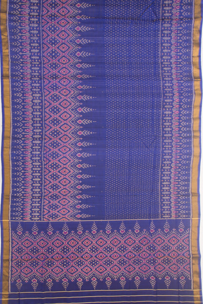 Rajkot Patola Silk Ikat Blue Saree