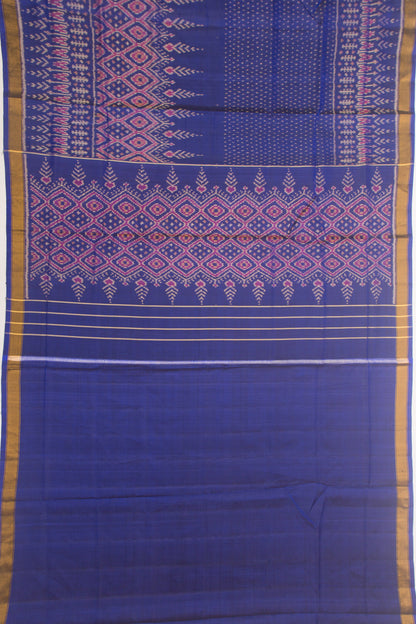Rajkot Patola Silk Ikat Blue Saree