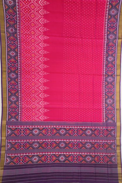 Rajkot Patola Silk Ikat PInk Saree