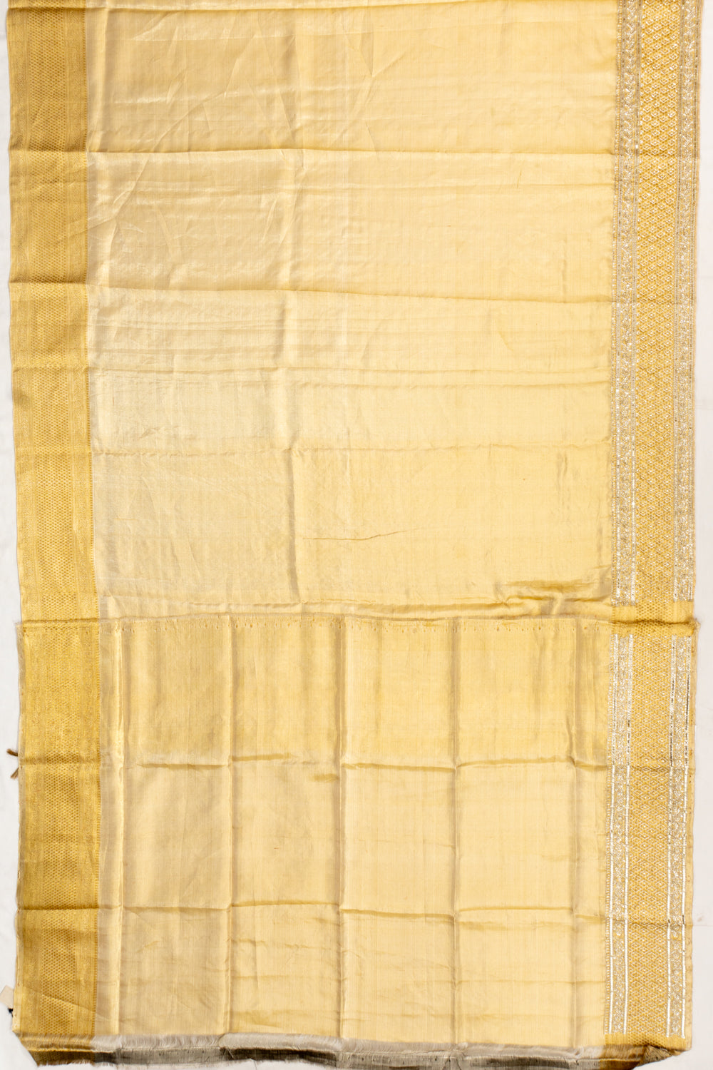 Kanchipuram Silk Gold Tissue Plain Saree With Zardosi Work