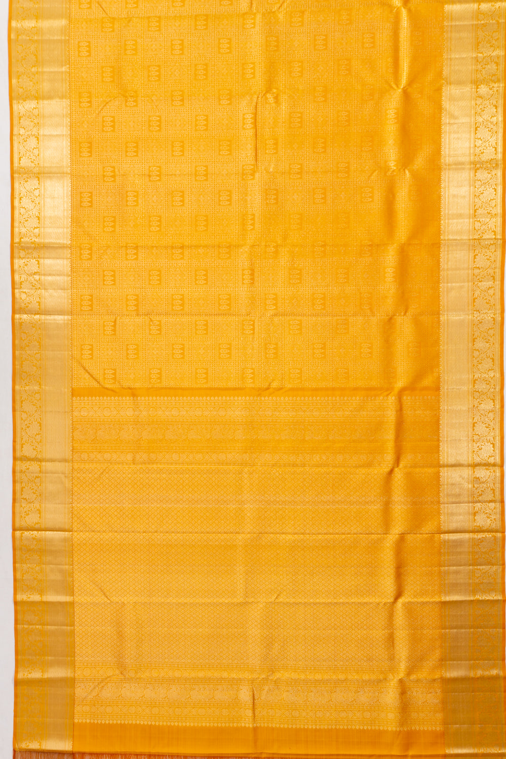 Kanchipuram Silk Brocade Yellow Saree
