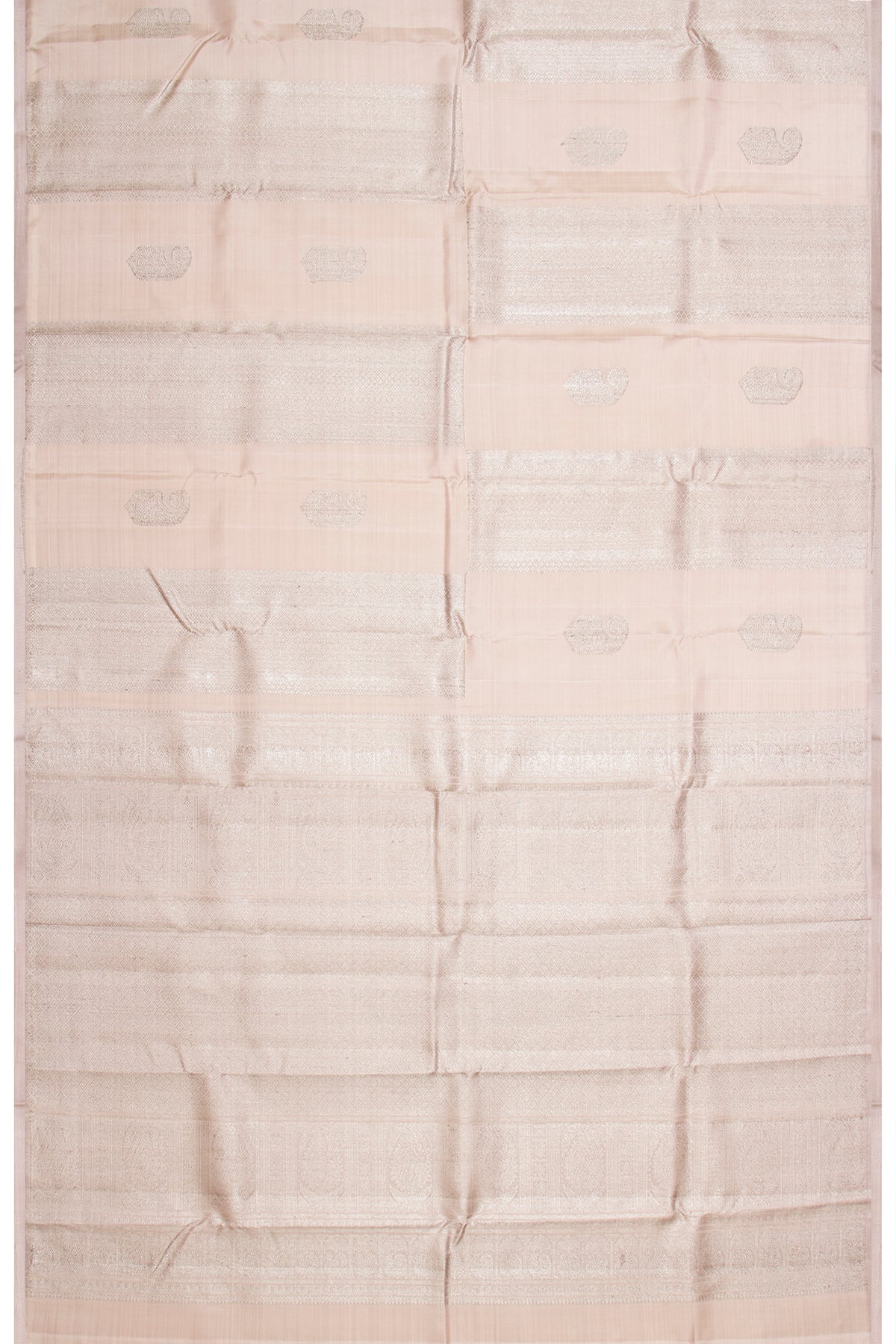Kanchipuram Silk Antique Zari Brocade Peach Saree