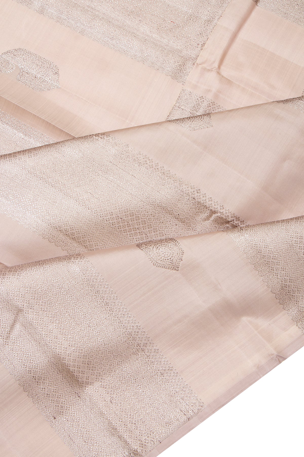 Kanchipuram Silk Antique Zari Brocade Peach Saree