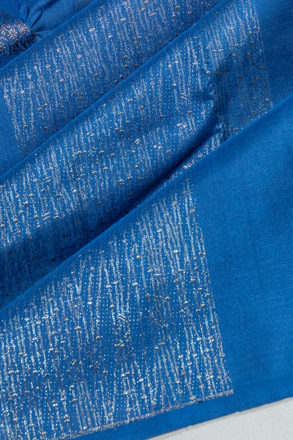 Kanchipuram Silk Geometrical Brocade Royal Blue Antique Zari Saree