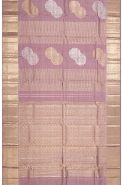 Kanchipuram Silk Vertical Lines And Butta Lavender Saree