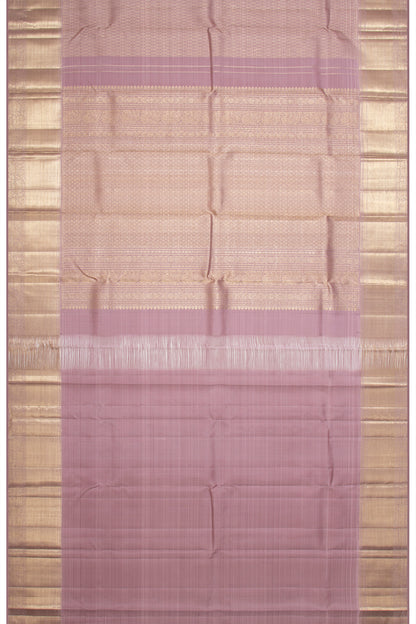 Kanchipuram Silk Vertical Lines And Butta Lavender Saree