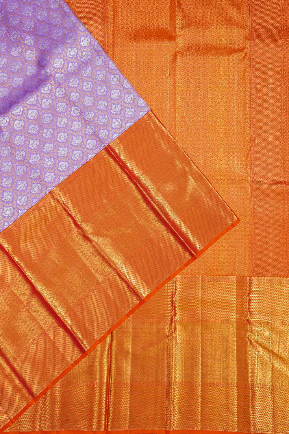 Kanchipuram Silk Brocade Lavender Saree