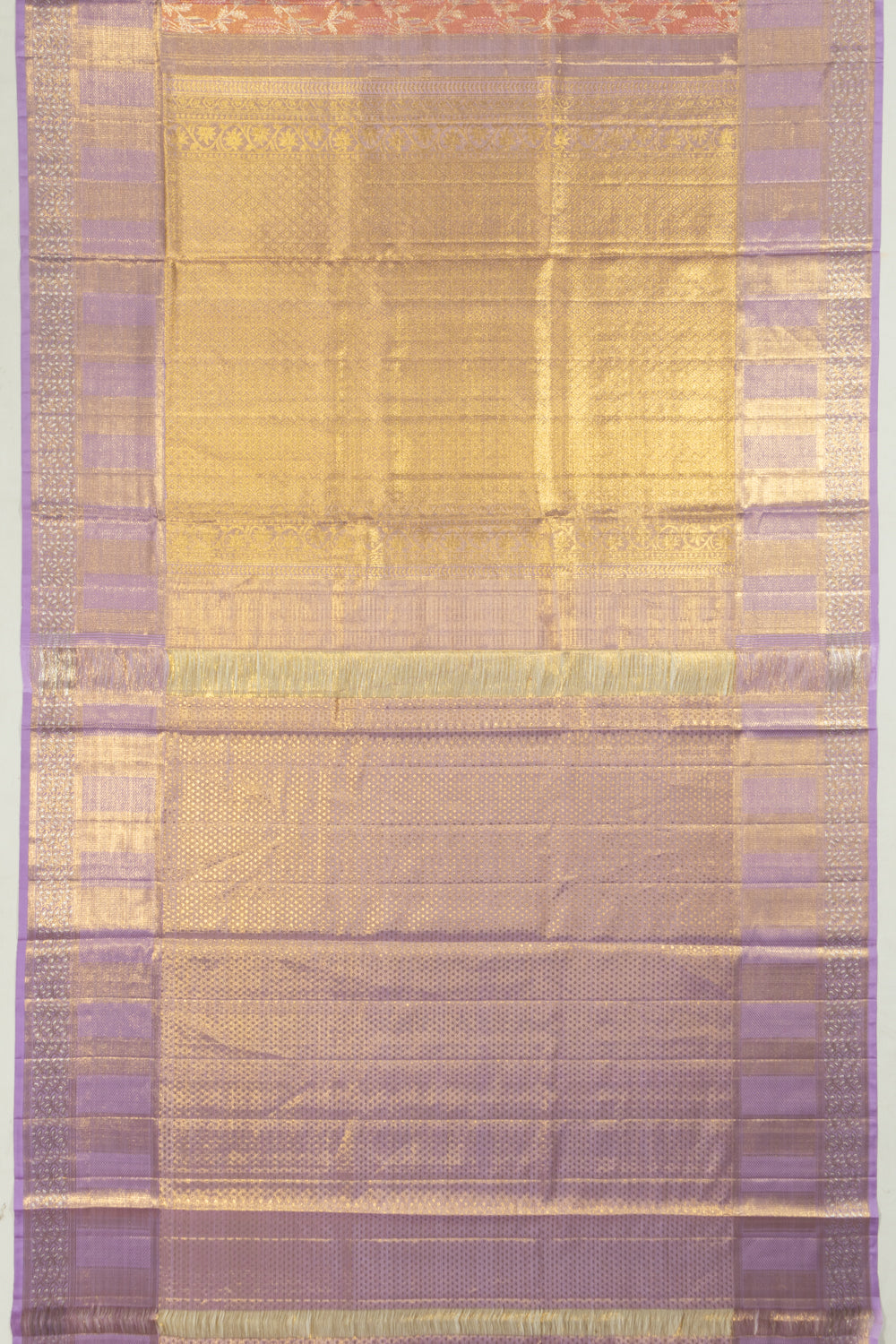 Kanchipuram Silk Tissue Brocade Gold Saree