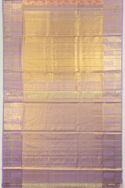 Kanchipuram Silk Tissue Brocade Gold Saree