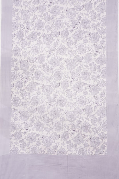 Tussar Printed OffWhite Saree