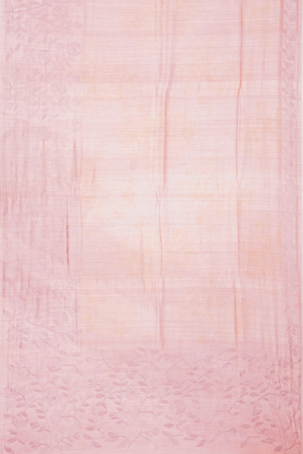 Tussar Plain Peach Saree