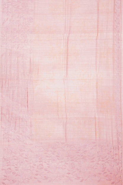 Tussar Plain Peach Saree