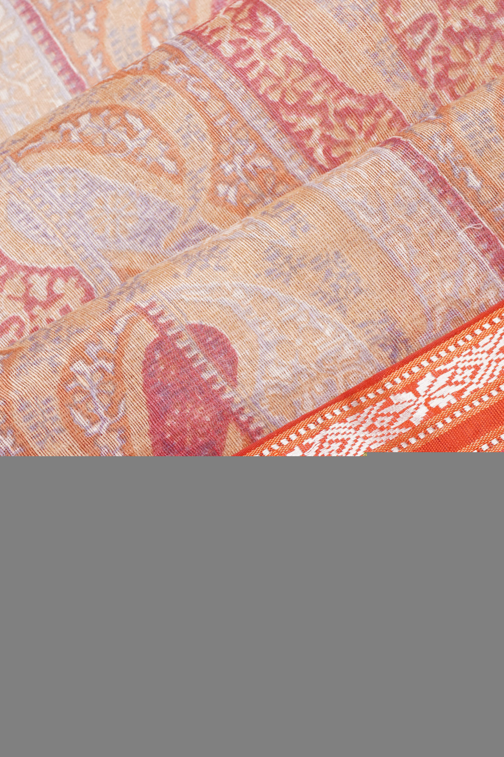 Tussar Printed Grey Saree