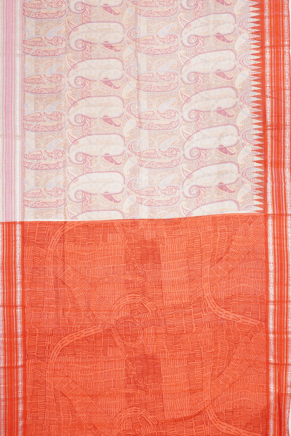 Tussar Printed Grey Saree