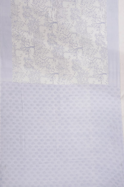 Chanderi Cotton Printed Off White Saree