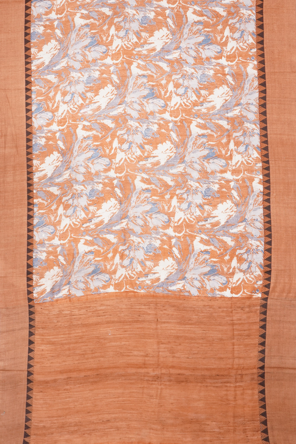 Tussar Printed Brown Saree