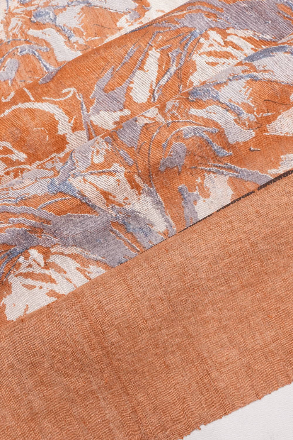 Tussar Printed Brown Saree