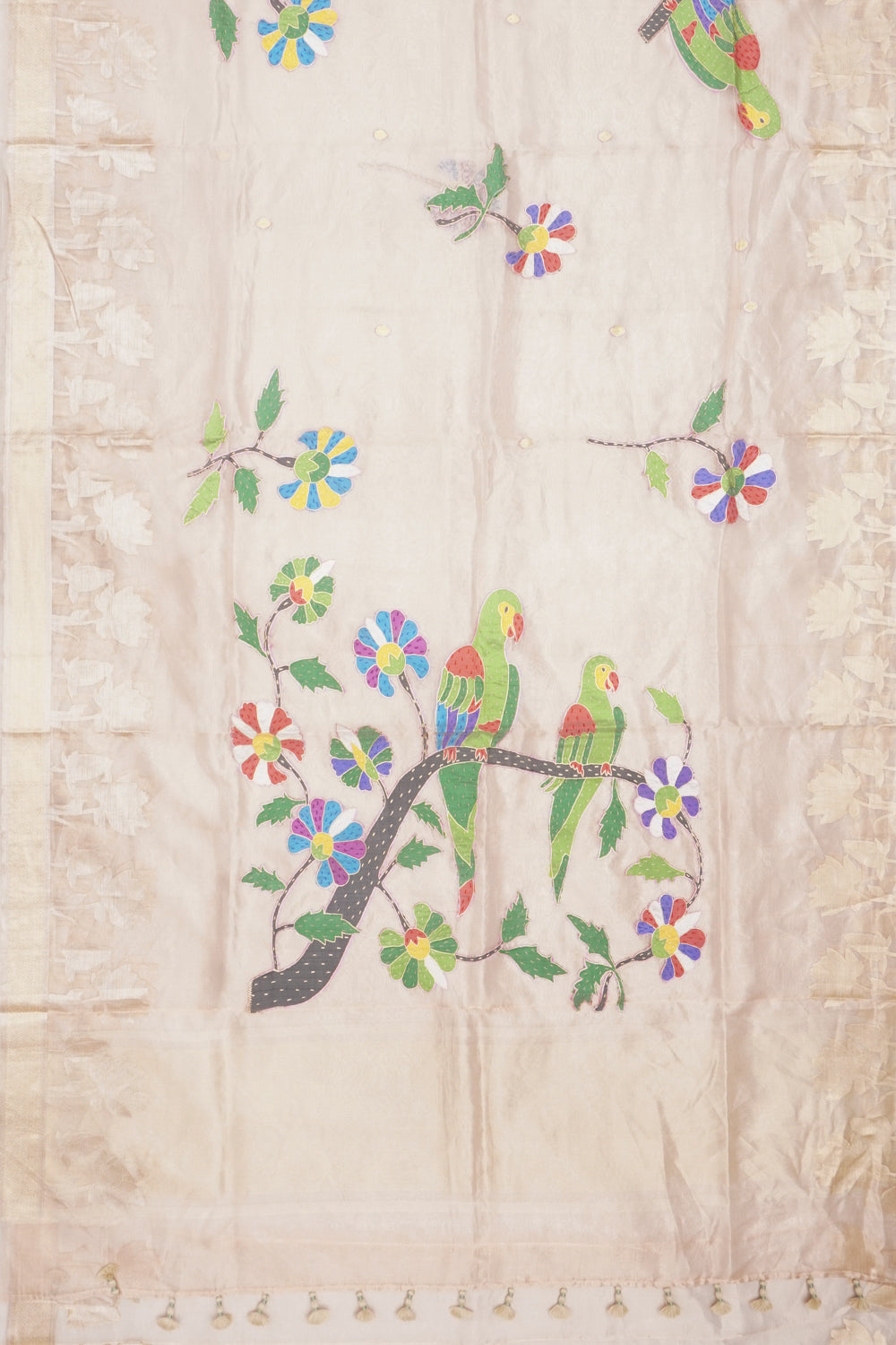 Banarasi Silk Tissue Cream Saree