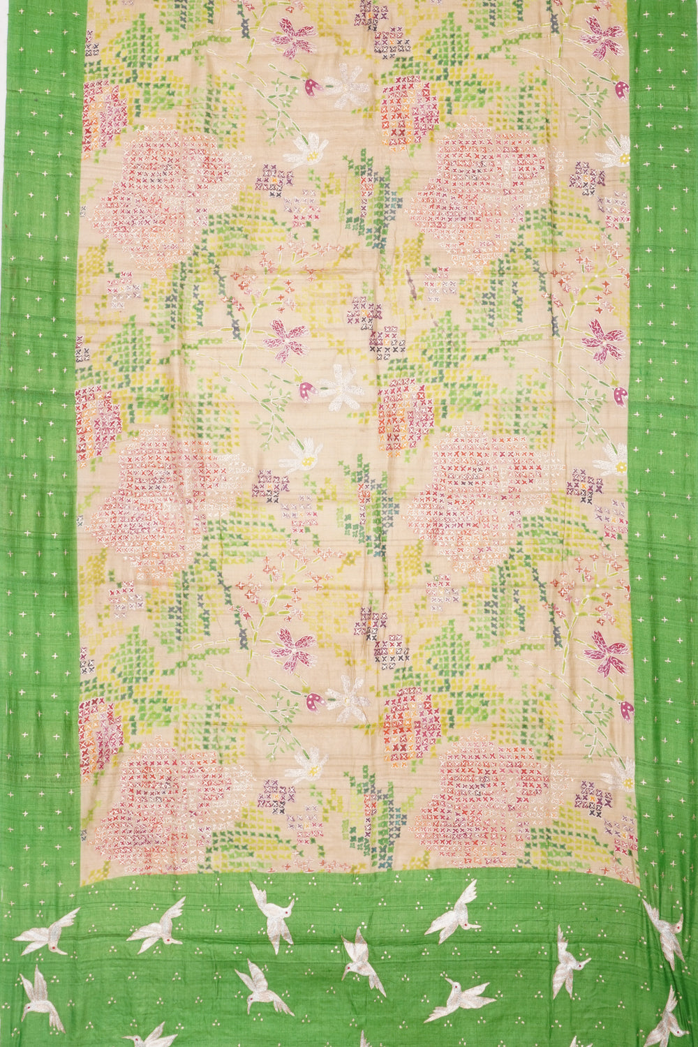 Tussar Printed Brown Saree