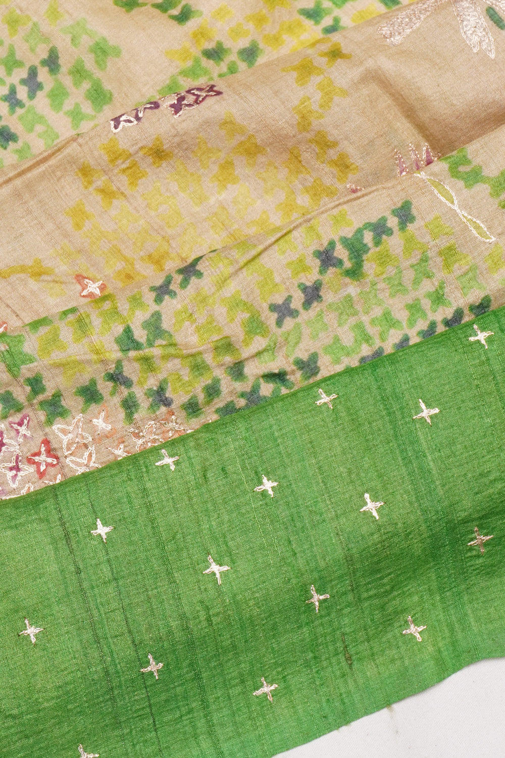 Tussar Printed Brown Saree