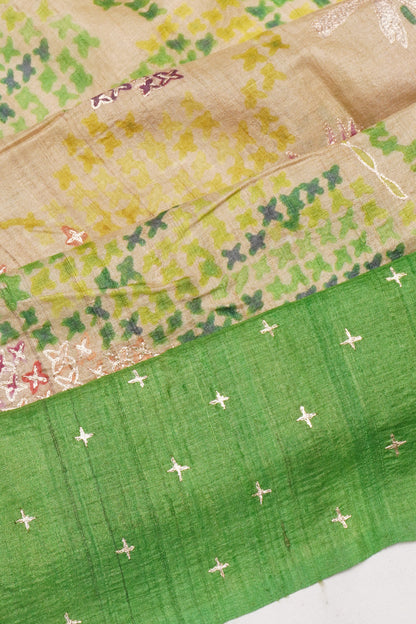 Tussar Printed Brown Saree