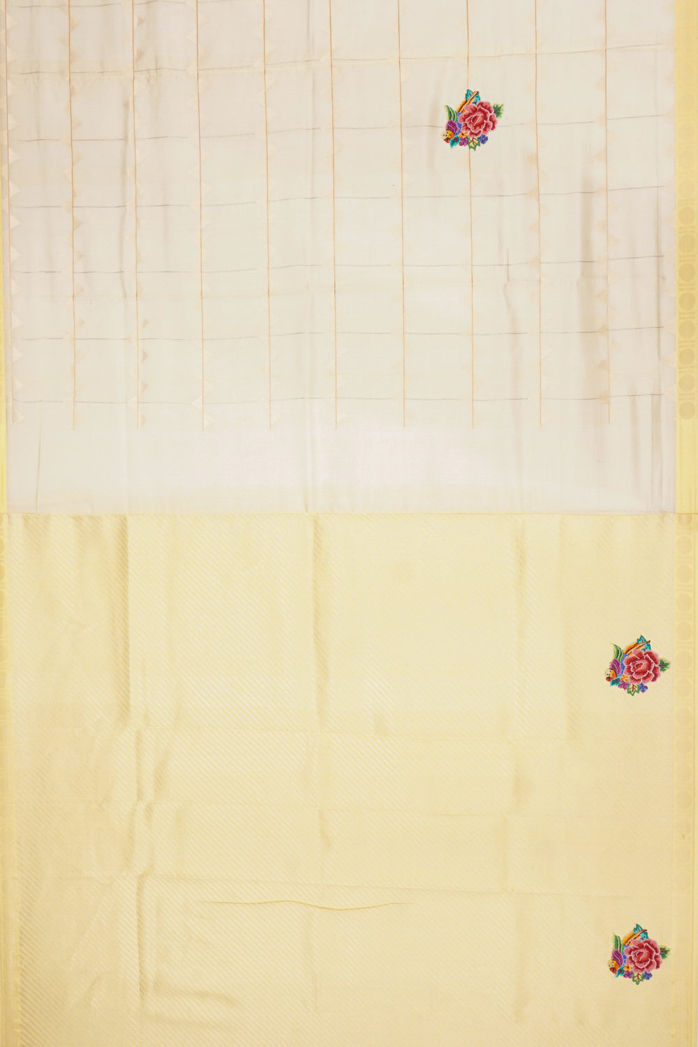 Banarasi Silk Checks And Butta Gold Saree