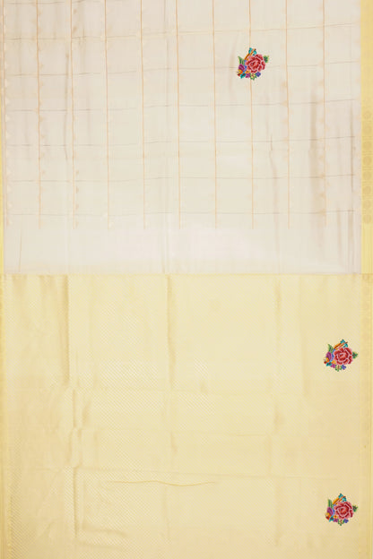 Banarasi Silk Checks And Butta Gold Saree
