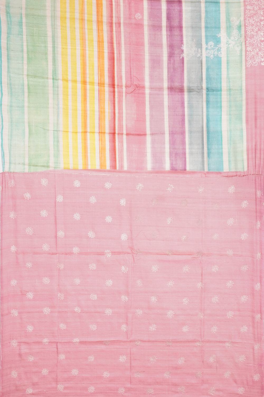 Tussar Lines Multi-Color Saree