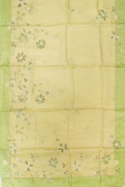 Organza Embroidery Pastel Green Saree