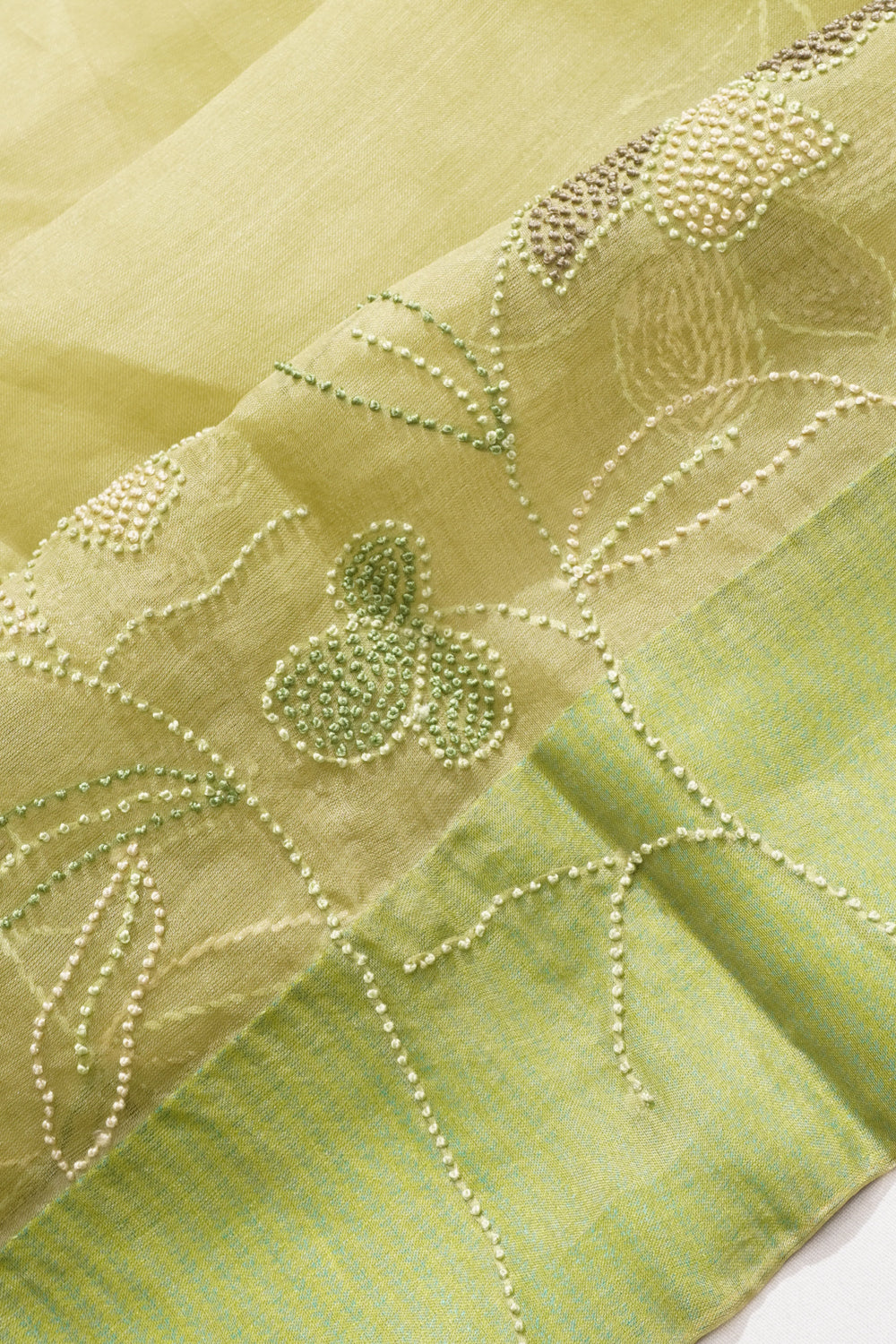 Organza Embroidery Pastel Green Saree