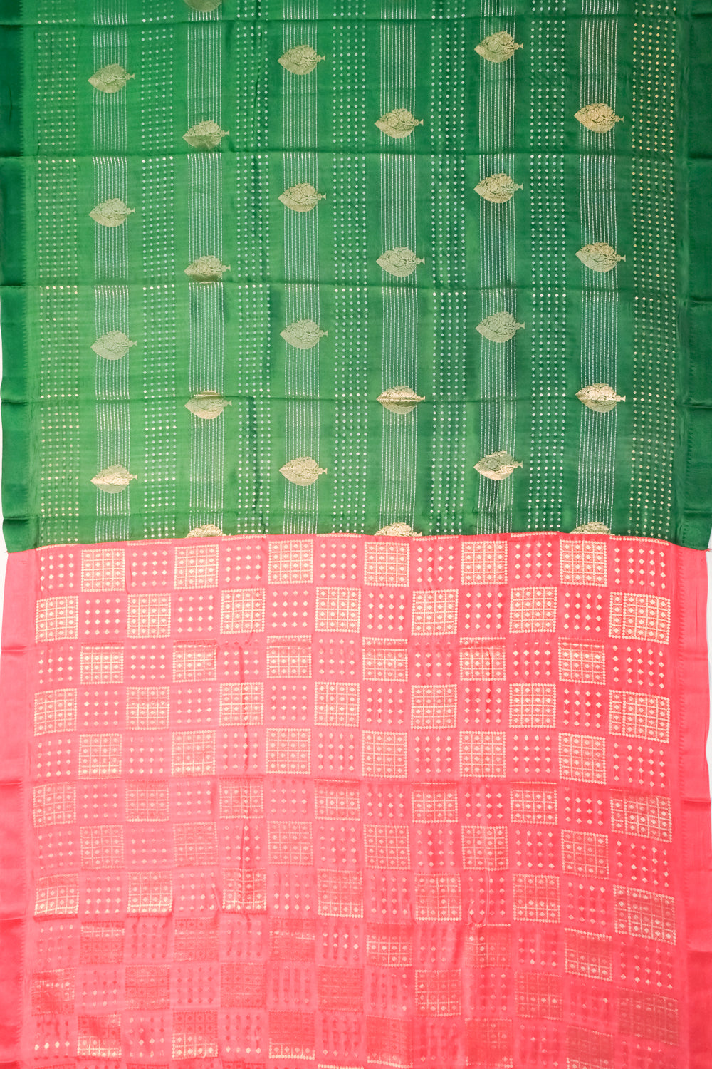 Banarasi Katan Silk Brocade Dark Green Saree