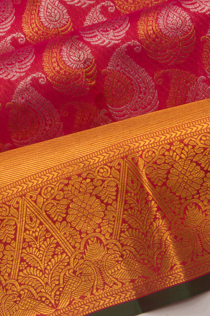 Kanchipuram Silk Brocade Pink Saree