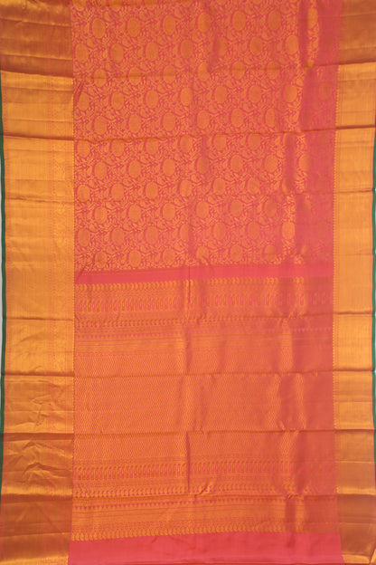 Kanchipuram Silk Jaal Pink Saree