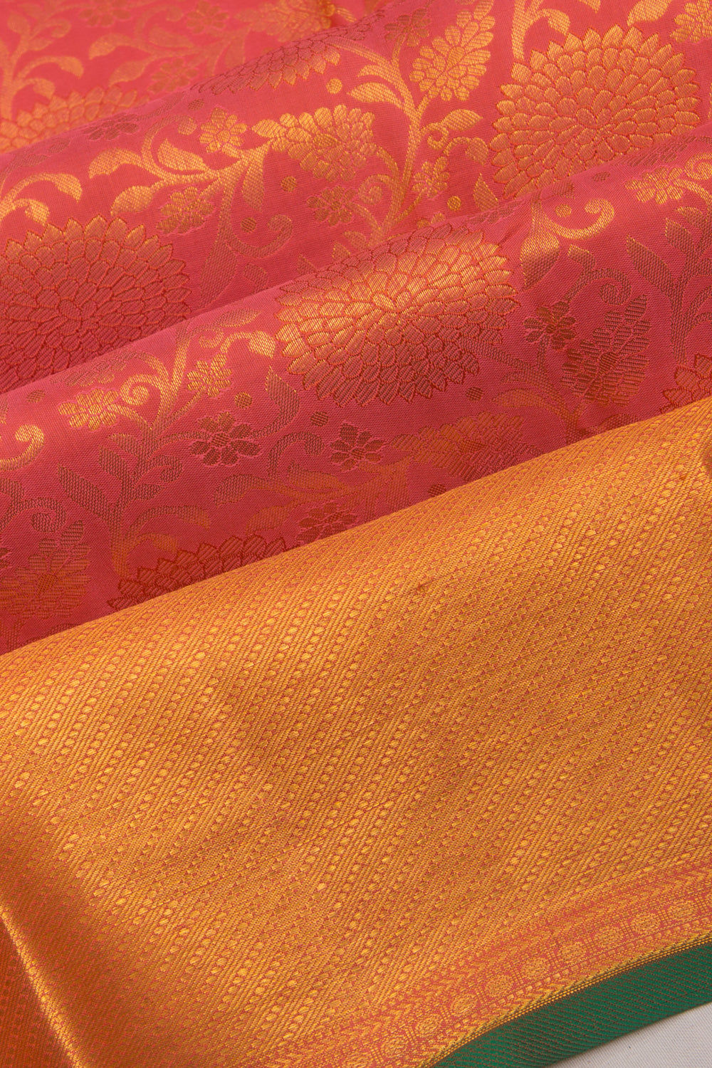 Kanchipuram Silk Jaal Pink Saree