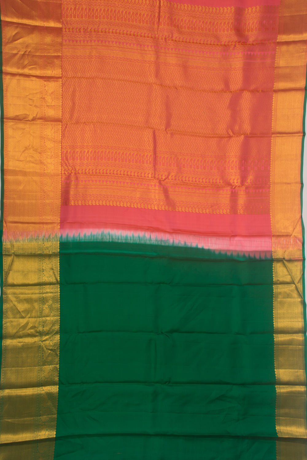 Kanchipuram Silk Jaal Pink Saree
