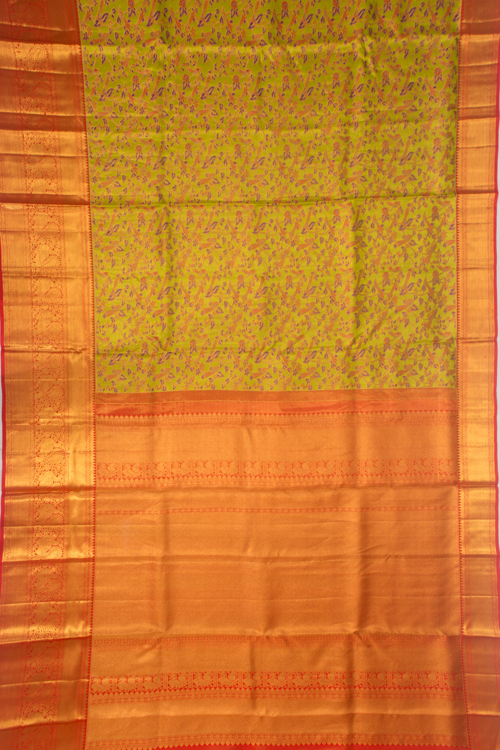 Kanchipuram Silk Jaal Geen Saree