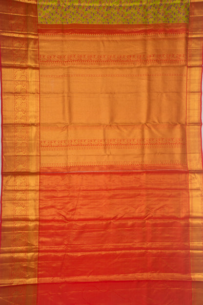 Kanchipuram Silk Jaal Geen Saree